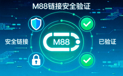 Animasi ilustrasi keamanan dan verifikasi tautan M88